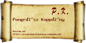 Pongrácz Koppány névjegykártya